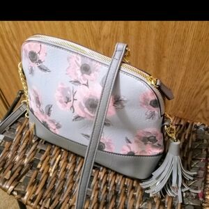 Madden Floral Sky Blue & Gray With Tassel dome bag Crossbody Women's